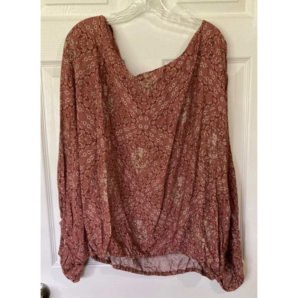 143 Story Women's 2XL Top 143 Plus Boat Neck Gathered Sleeve & Hem Relaxed Fit